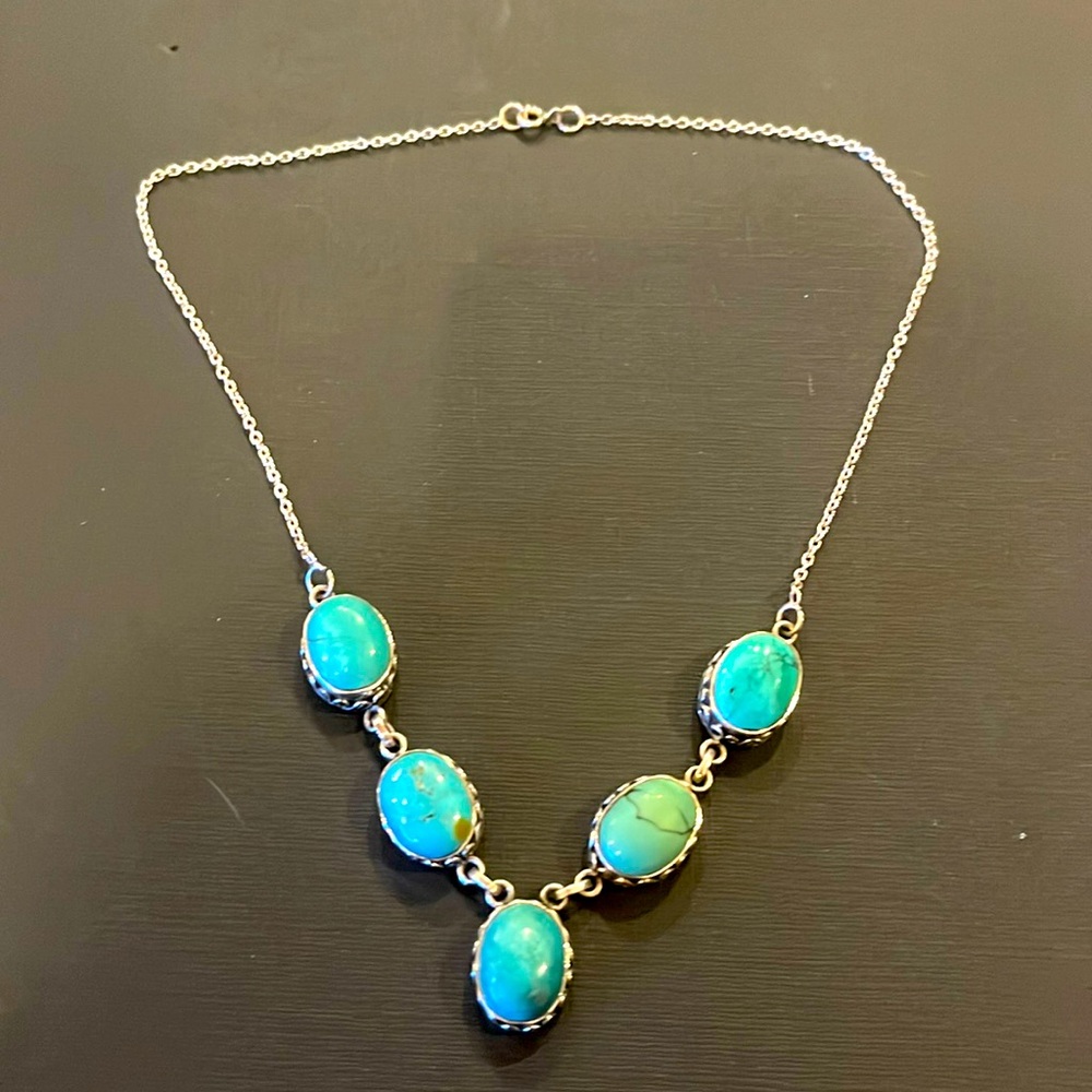 Green turquoise princess style necklace